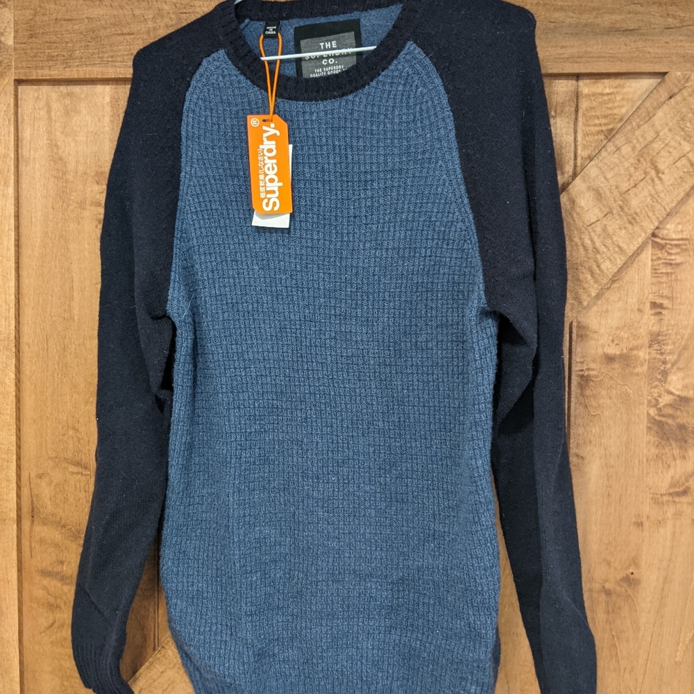 New with tags (NWT) Superdry sweater, men's M